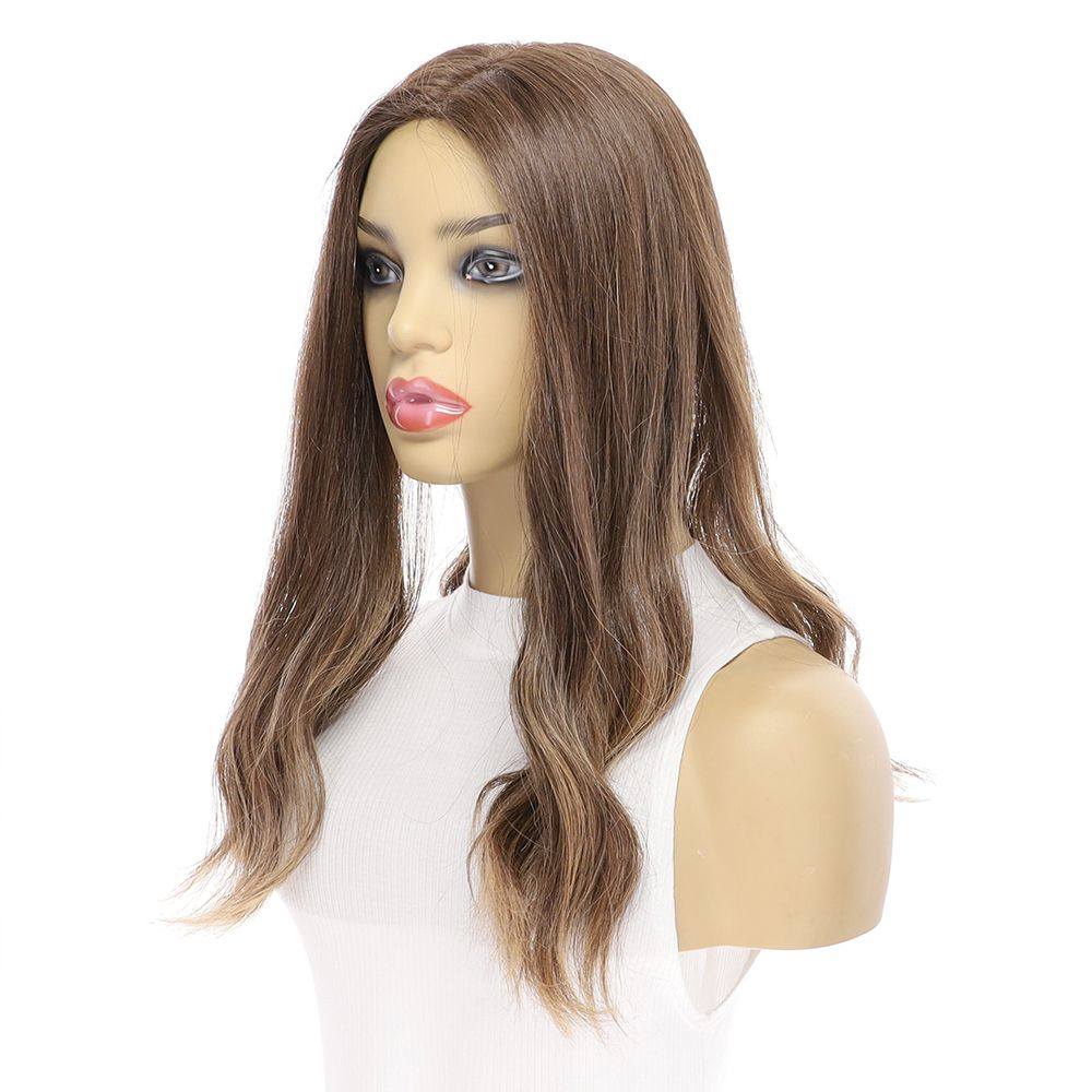 18" Emerald Silk Top Topper Medium Brown Balayage - Image 6