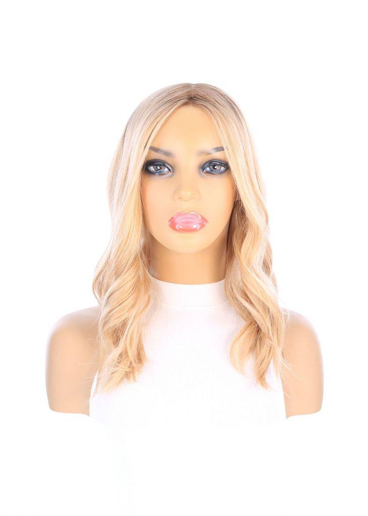 18" Princess Silk Top Wig Golden Blonde - Image 3