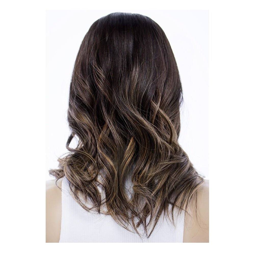 18" Princess Silk Top Wig Dark Brown Balayage - Image 4