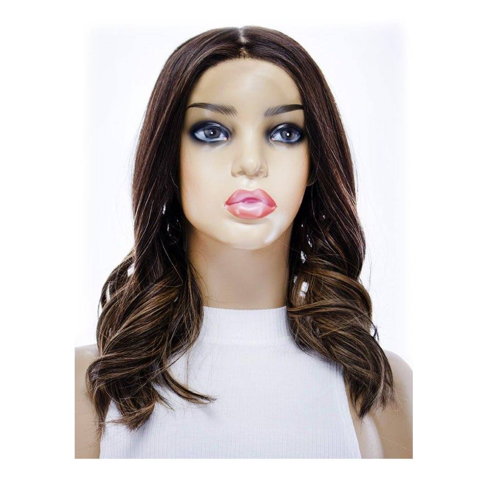 18" Princess Silk Top Wig Dark Brown Balayage - Image 6