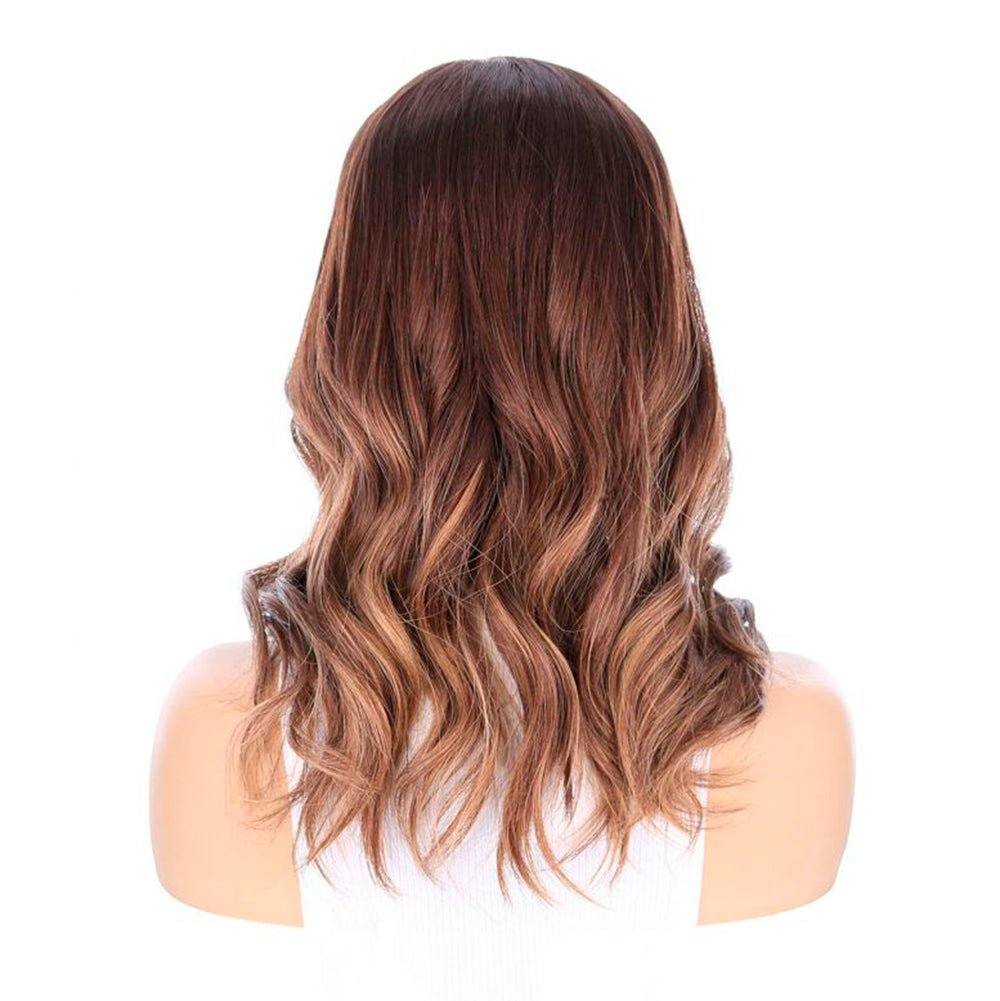 18" Princess Silk Top Wig Medium Brown Balayage - Image 3
