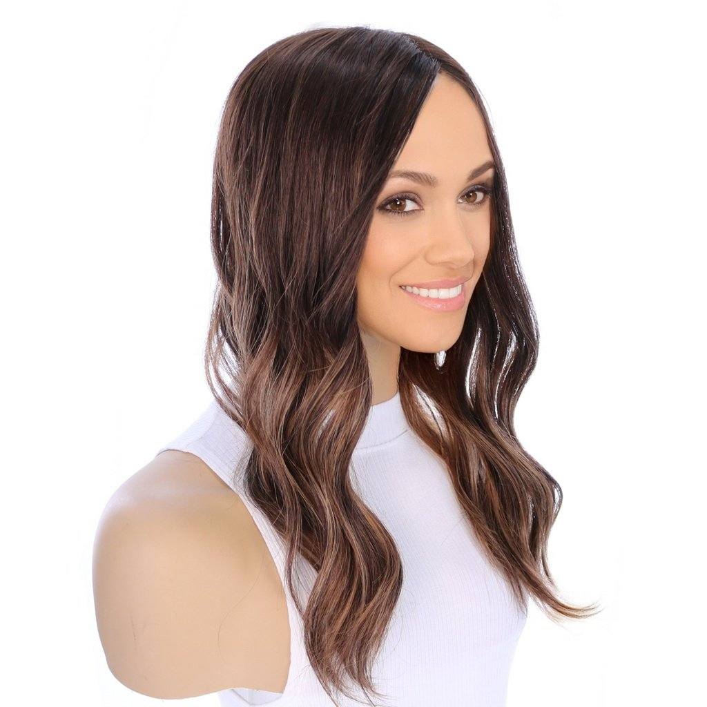 18" Topaz Lace Top Topper Medium Brown Balayage - Image 2