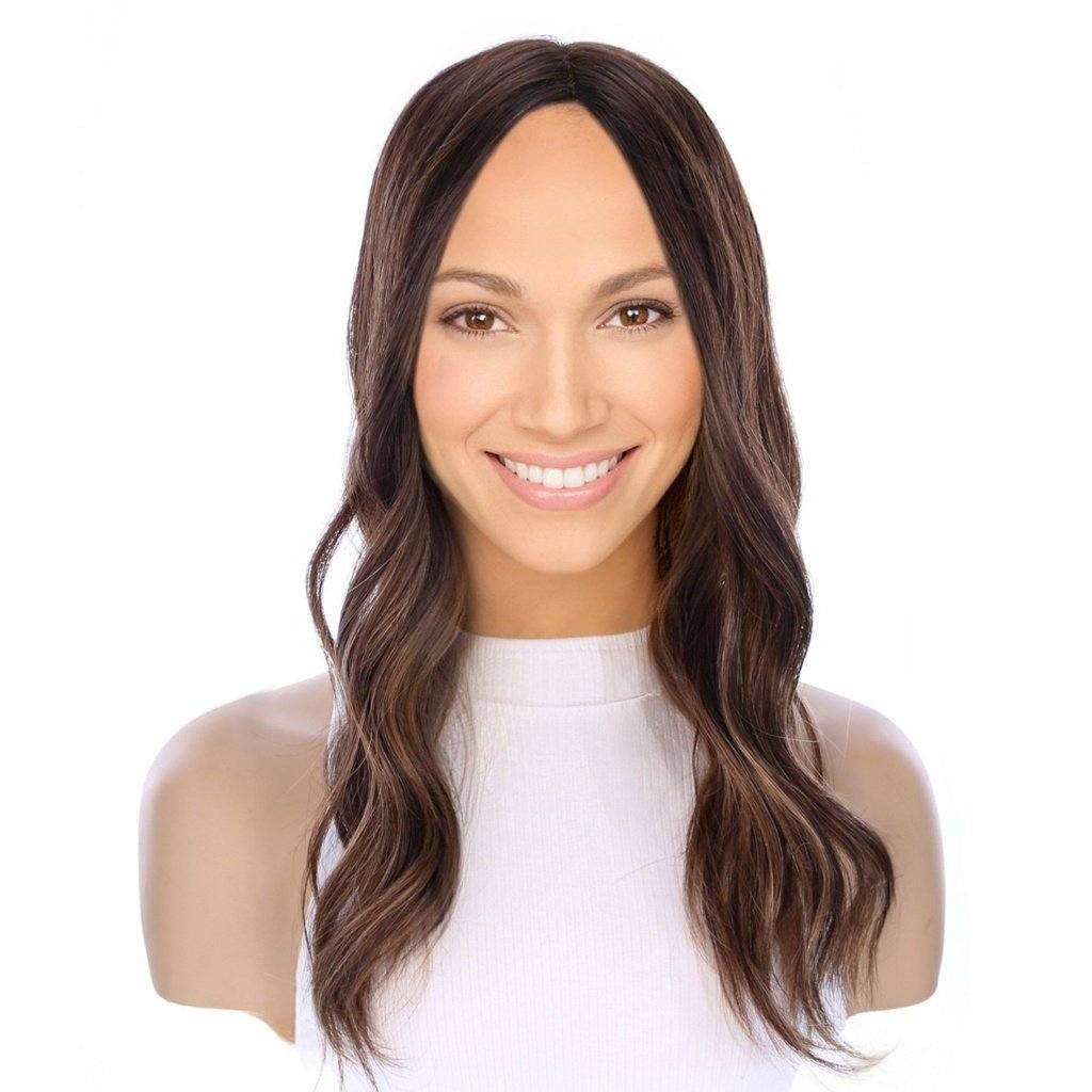 18" Topaz Lace Top Topper Medium Brown Balayage - Image 3