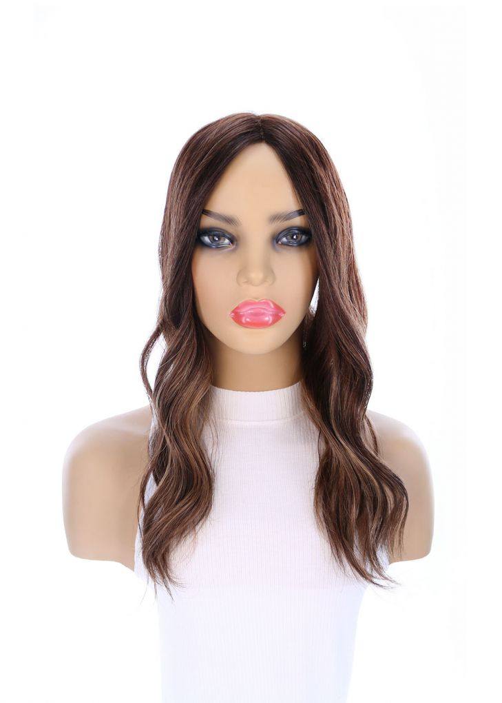 18" Topaz Lace Top Topper Medium Brown Balayage - Image 4