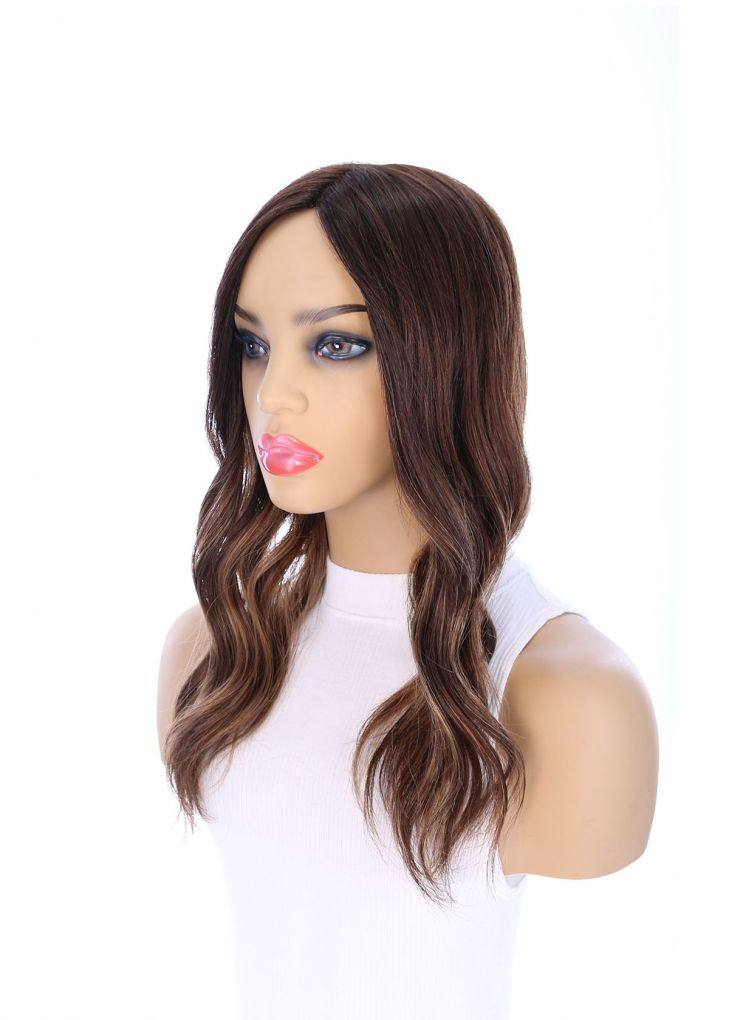 18" Topaz Lace Top Topper Medium Brown Balayage - Image 6
