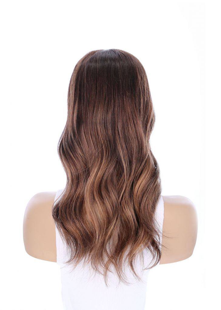 18" Topaz Lace Top Topper Medium Brown Balayage - Image 7