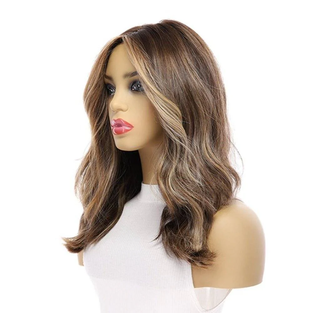 18" Luxe Silk Top Wig #Medium Brown w/ Balayage - Image 4
