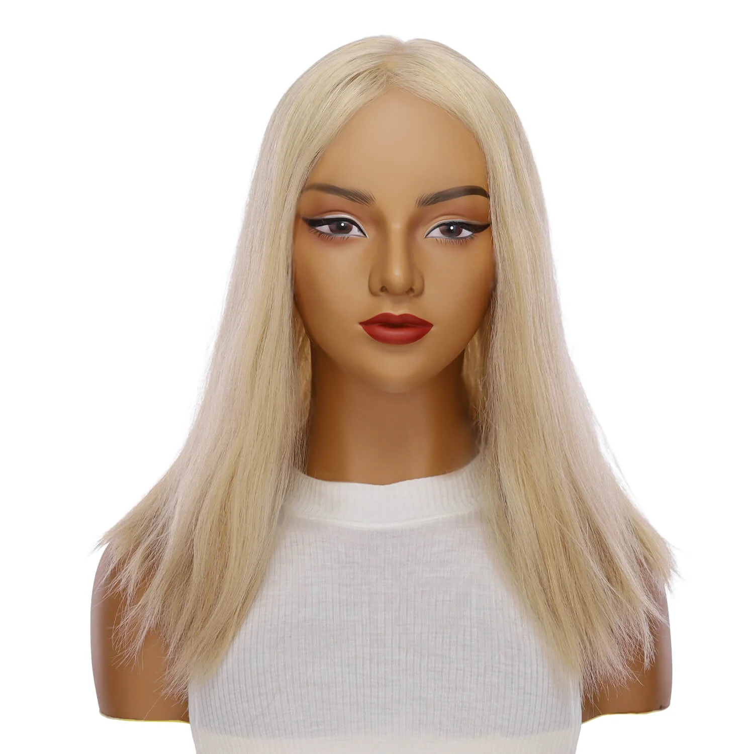 18" Princess Silk Top Wig Beige Blonde w/ No Rooting Wavy - Image 2
