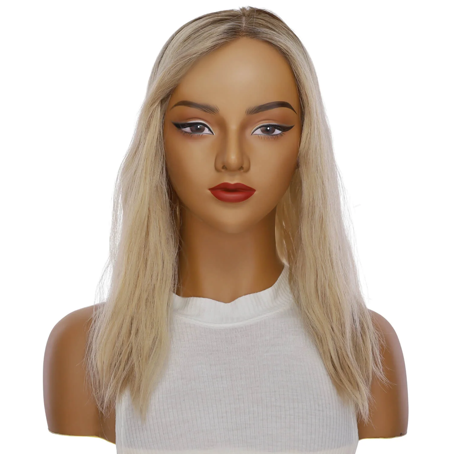 18" Princess Silk Top Wig Beige Blonde Wavy - Image 2