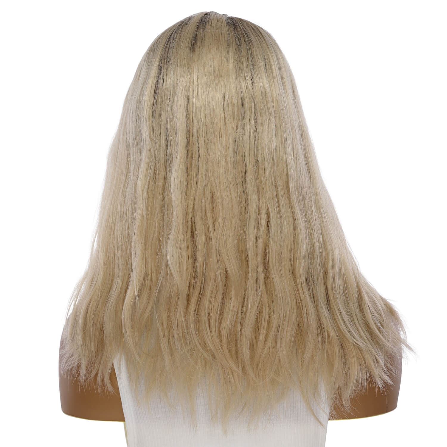 18" Princess Silk Top Wig Beige Blonde Wavy - Image 3