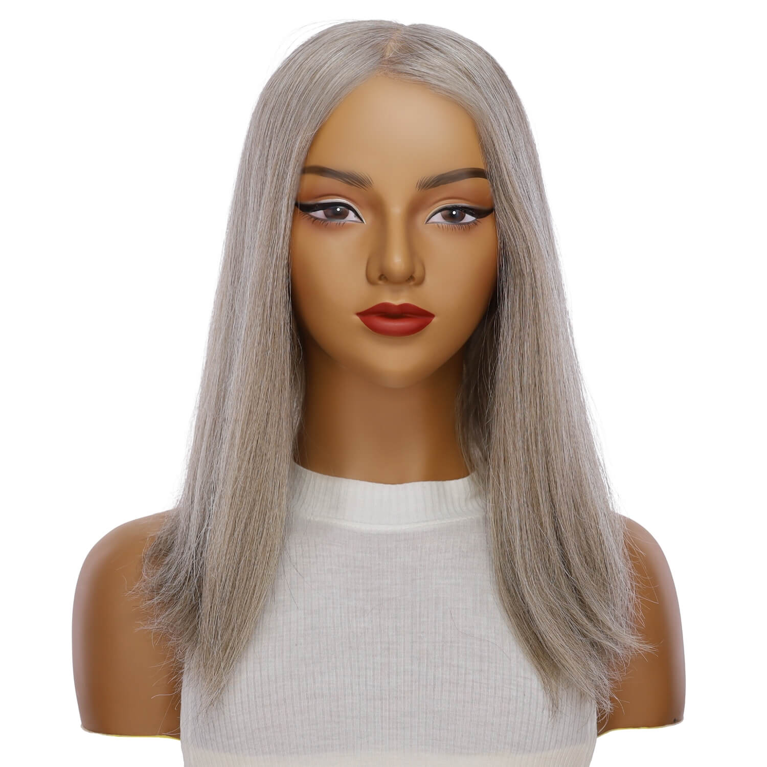 18" Princess Silk Top Wig Champagne Grey - Image 2