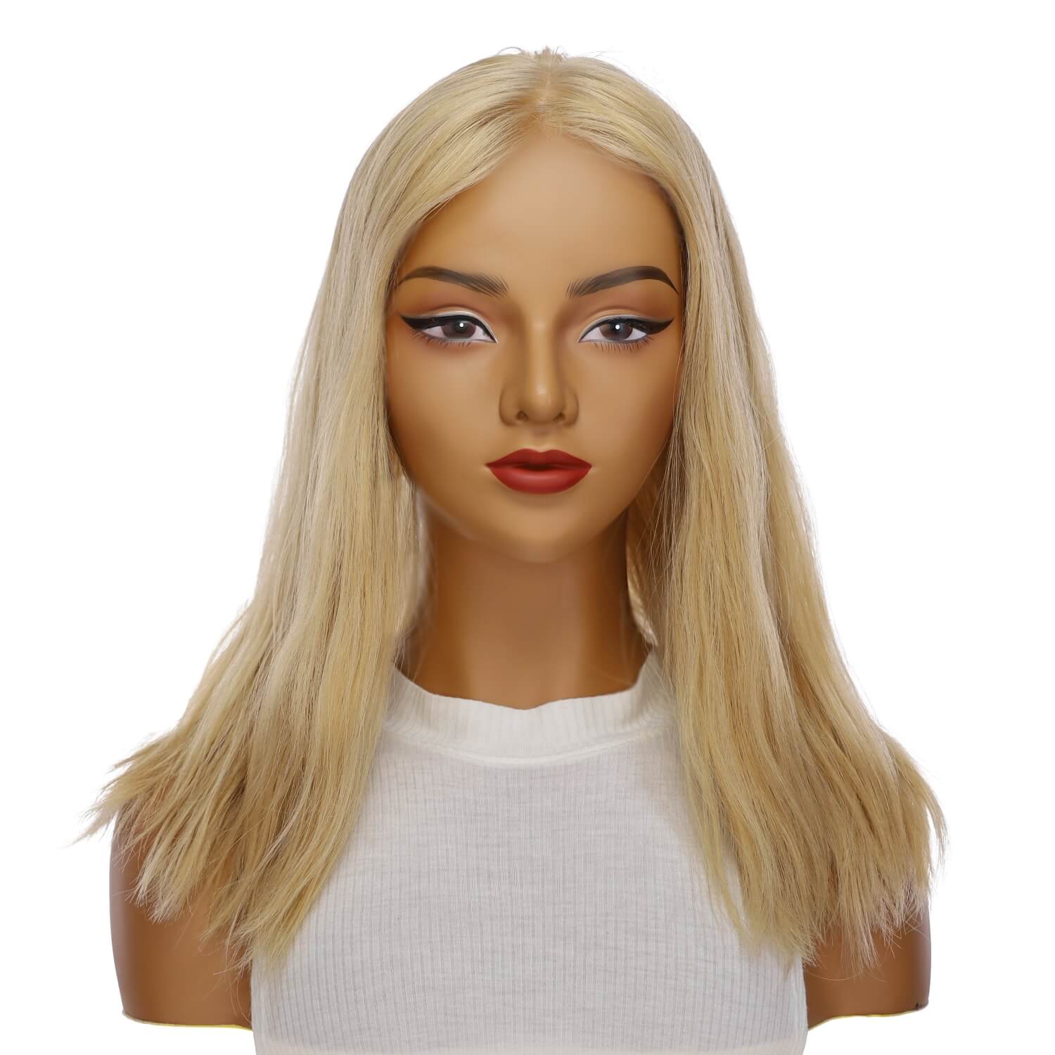 18" Princess Silk Top Wig Golden Blonde w/ No Rooting Wavy - Image 2