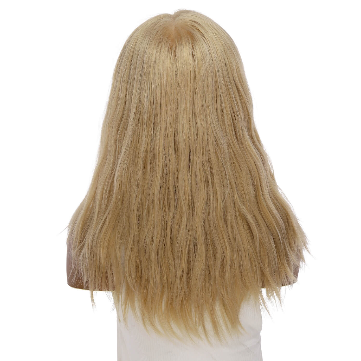 18" Princess Silk Top Wig Golden Blonde w/ No Rooting Wavy - Image 3