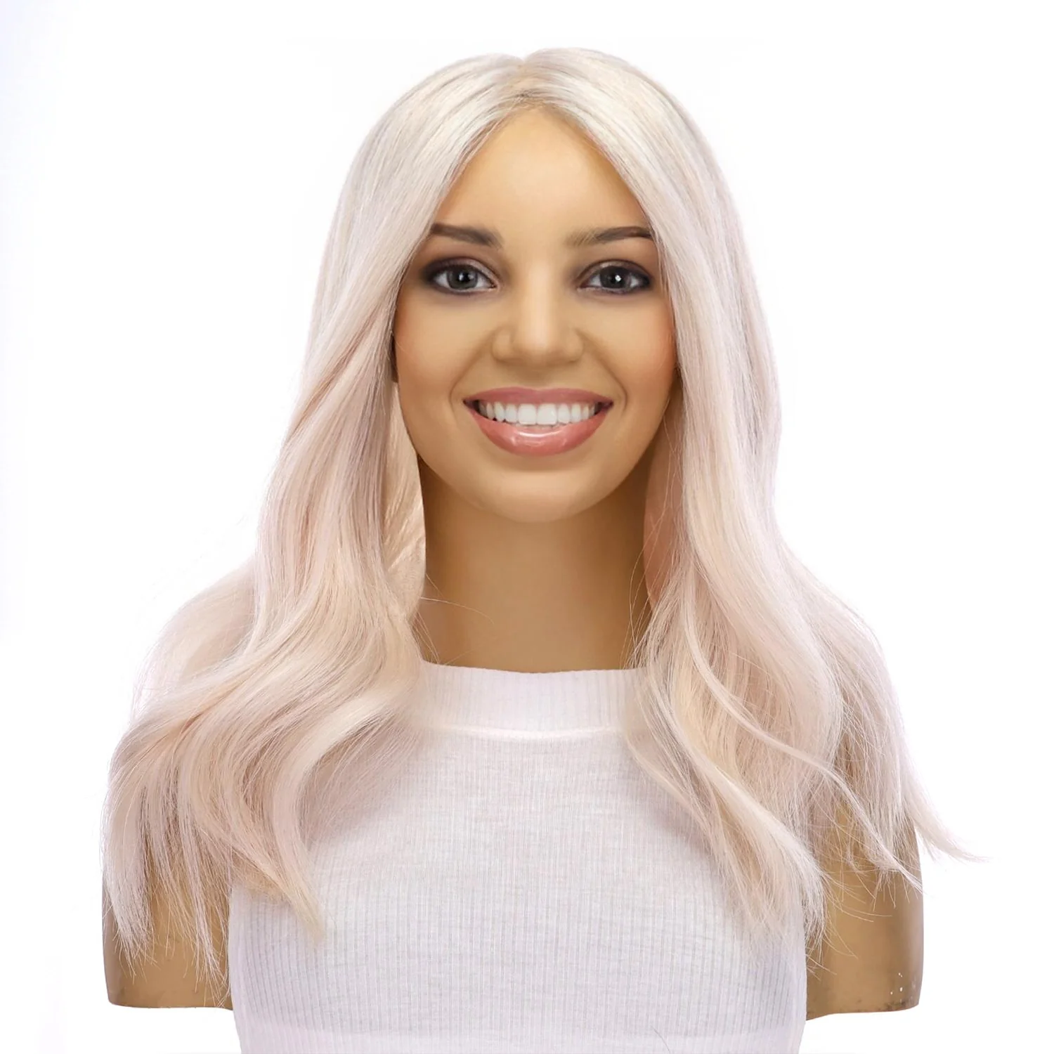 18" Princess Silk Top Wig Ice Blonde - Image 2