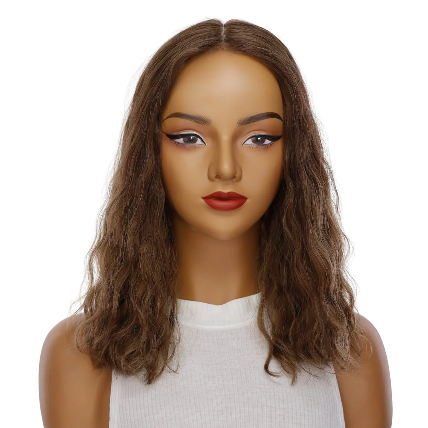 18" Princess Silk Top Wig Medium Brown Babylight Wavy - Image 2