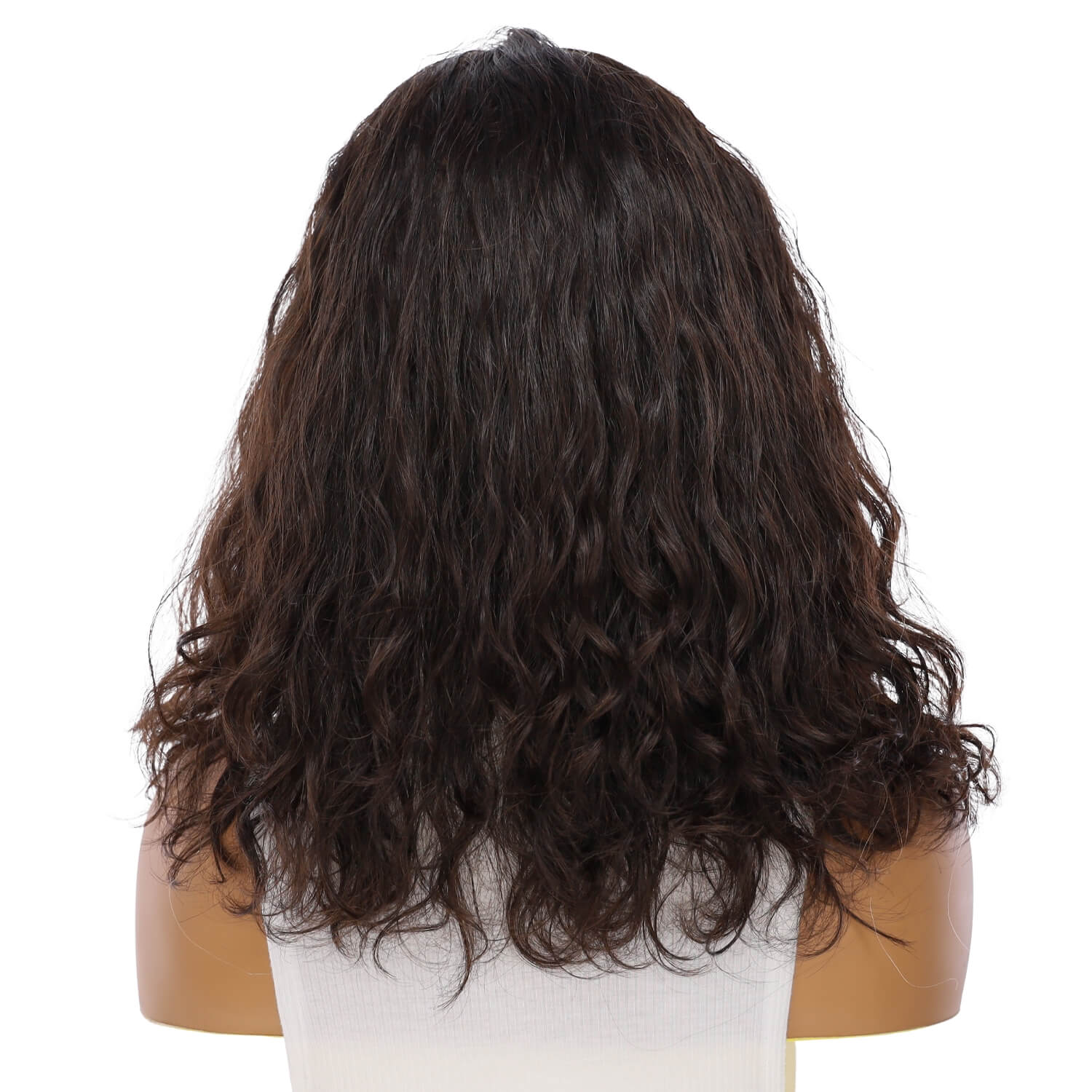 18" Princess Silk Top Wig Soft Black Wavy - Image 3