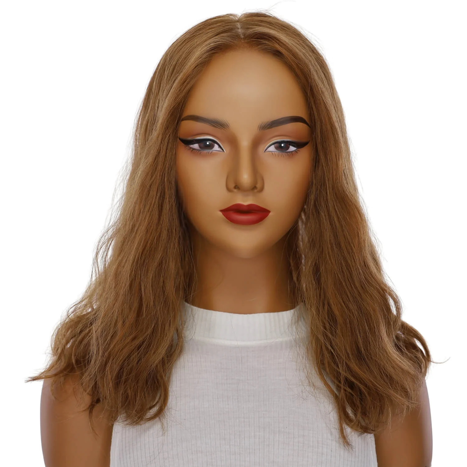18" Princess Silk Top Wig Strawberry Blonde Wavy - Image 2