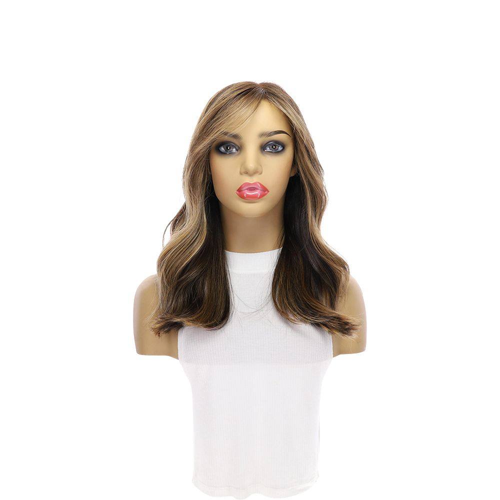 20" Secret Lace Top Wig #1B Black w/ Balayage & Wispy Bang - Image 3