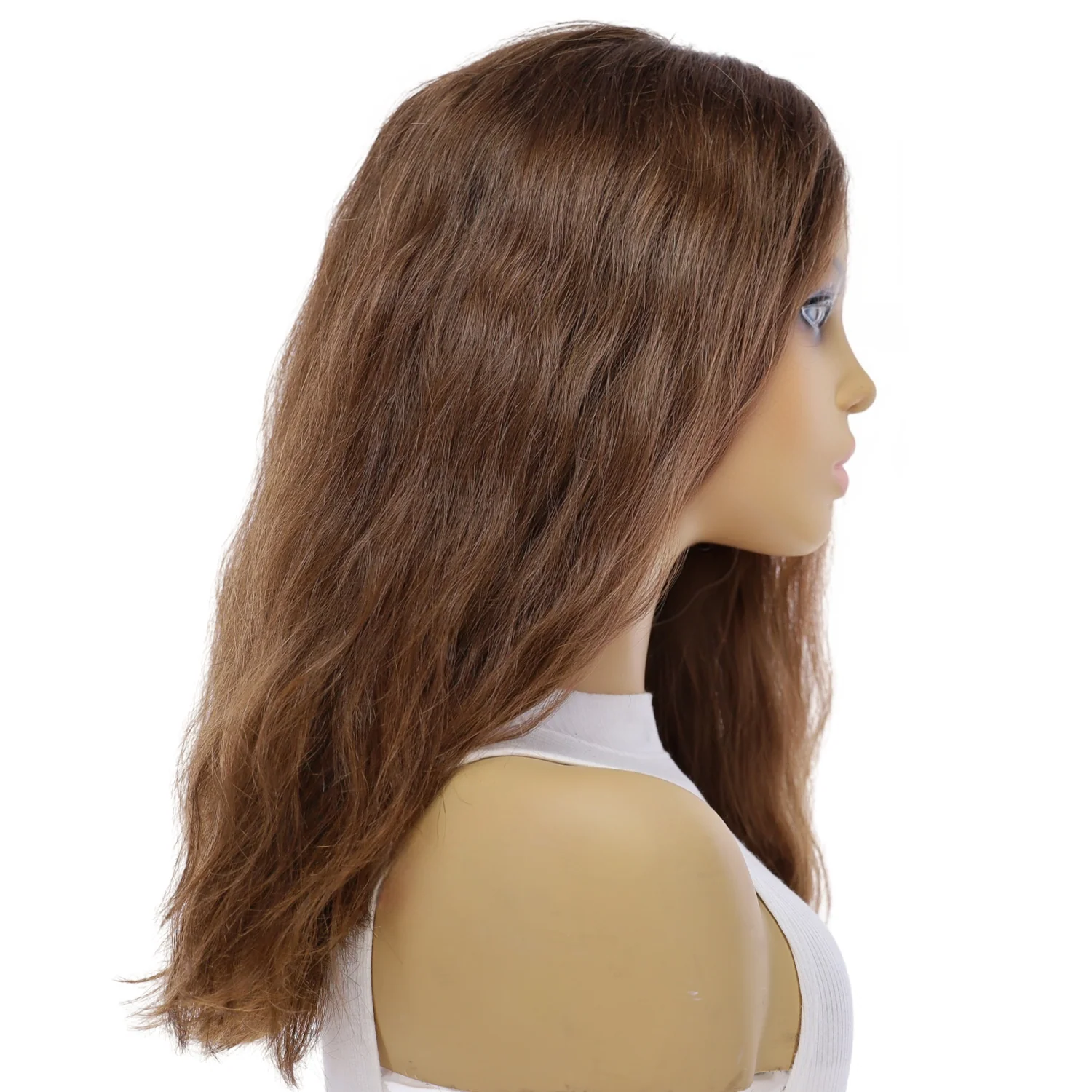 18" Topaz Lace Top Topper #6 Neutral Medium Brown Wavy - Image 2