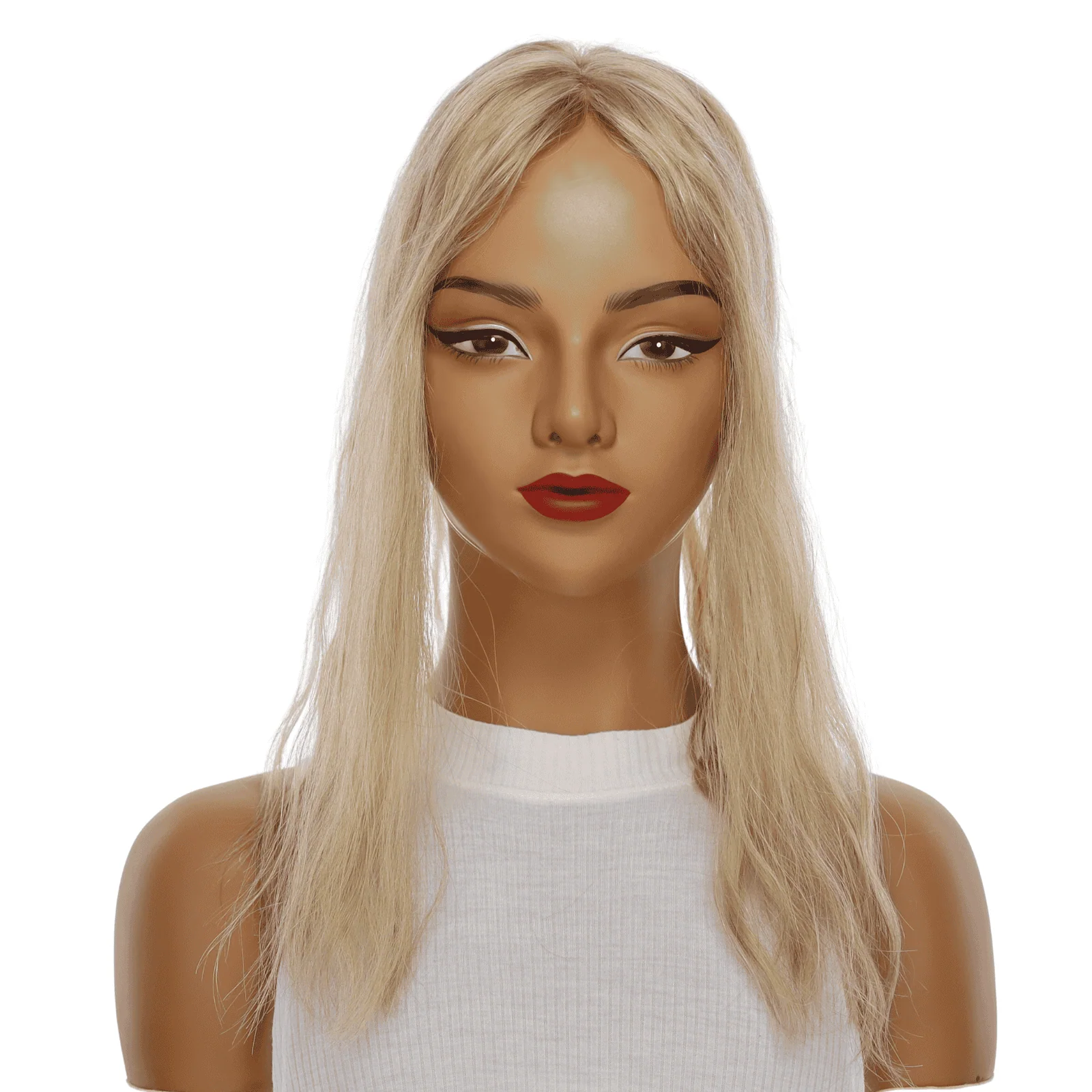 18" Topaz Lace Top Topper Ash Blonde w/ No Rooting Wavy - Image 2