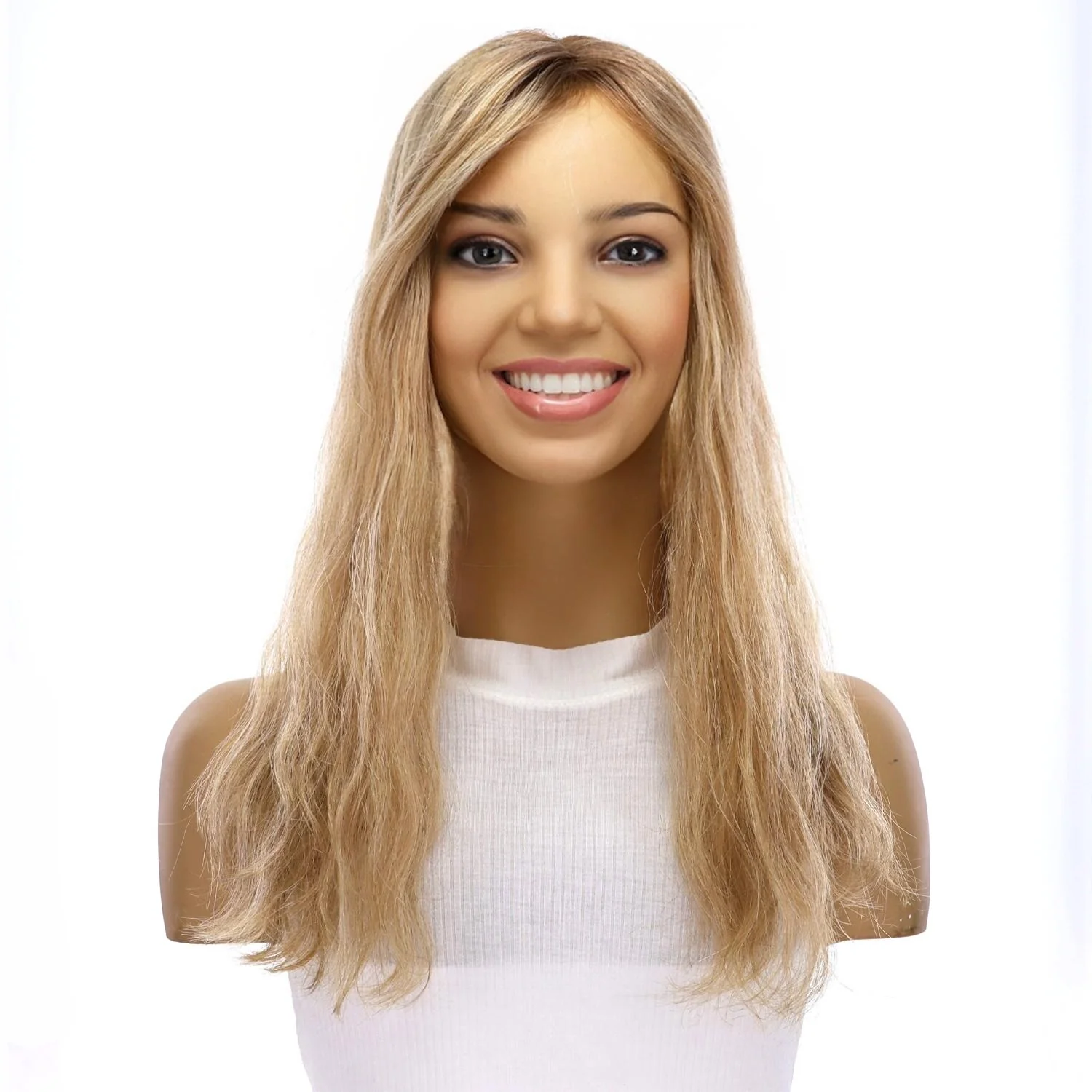 18" Topaz Lace Top Topper Ash Blonde Wavy - Image 2