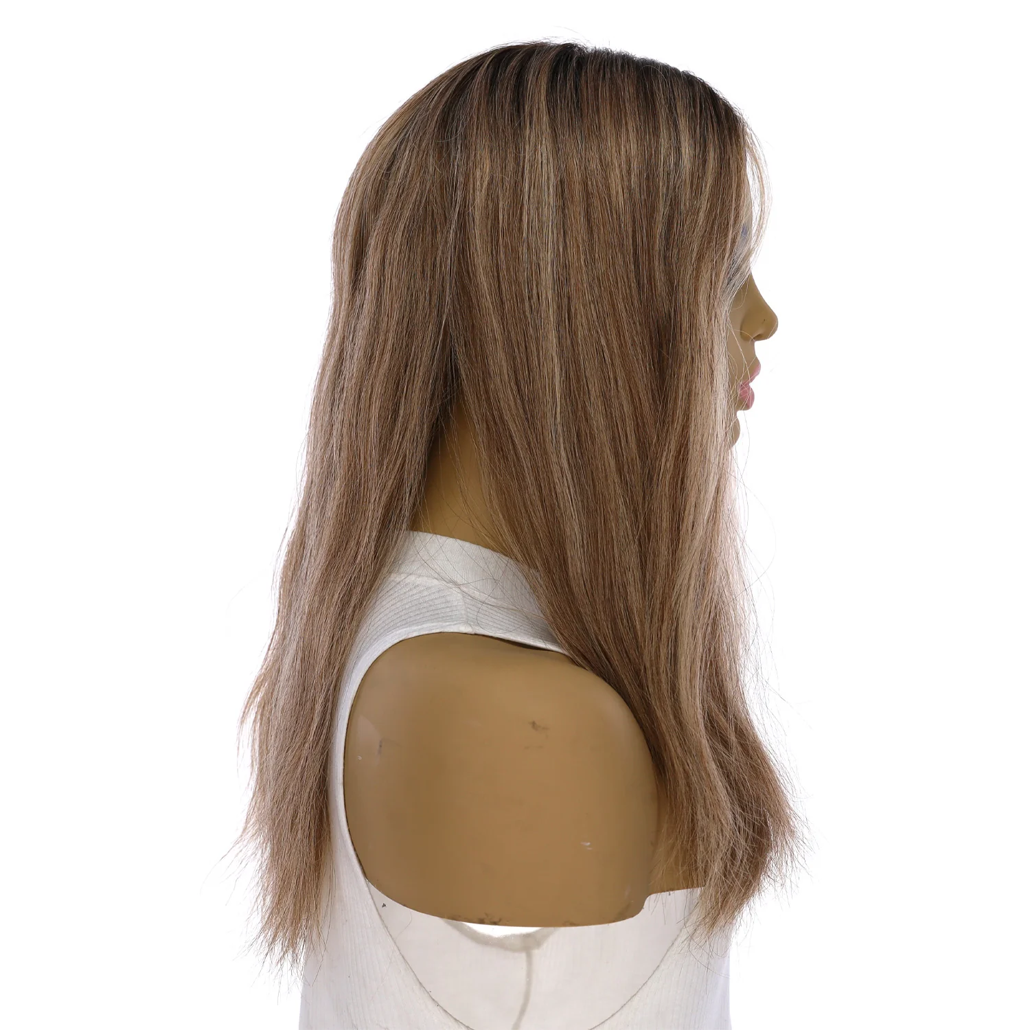 18" Topaz Lace Top Topper Ashy Blonde w/ Highlights Slightly Wavy - Image 2