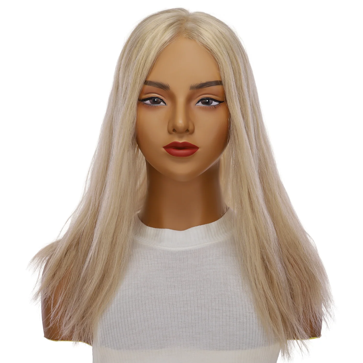 18" Topaz Lace Top Topper Beige Blonde w/ No Rooting Wavy - Image 2