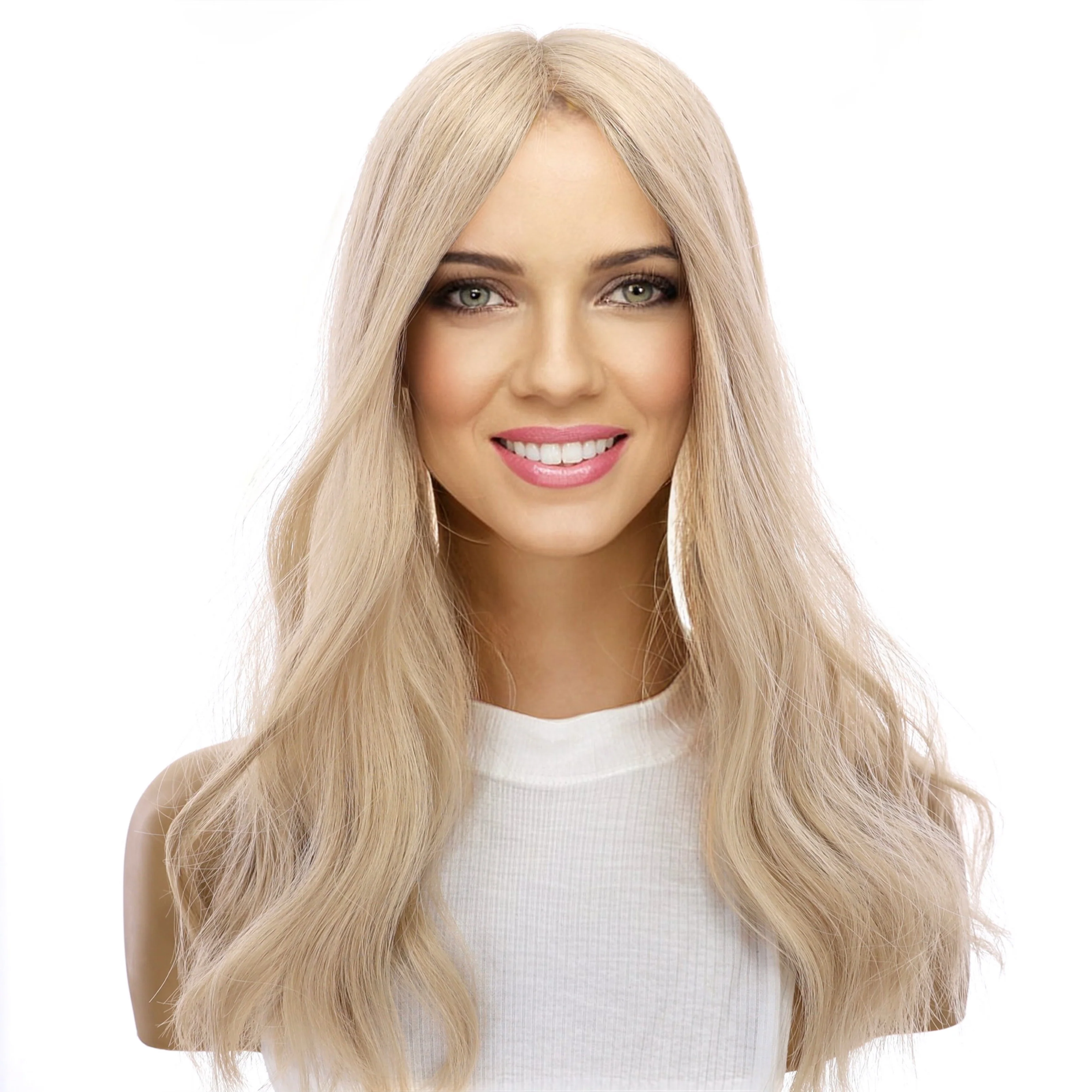 18" Topaz Lace Top Topper Beige Blonde w/ No Rooting - Image 2