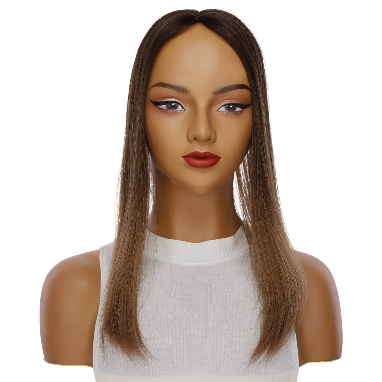 18" Topaz Lace Top Topper Dark Brown Ombre - Image 2
