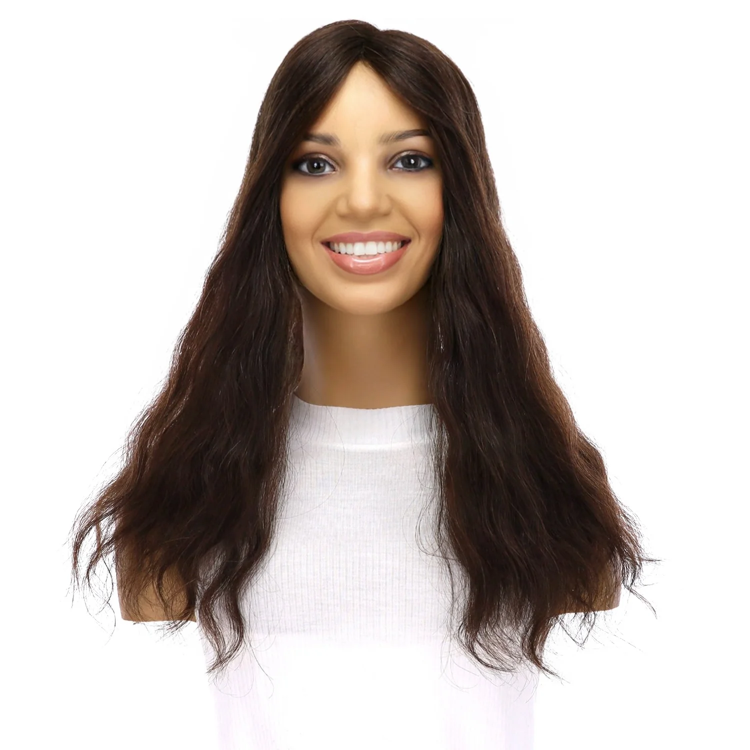 18" Topaz Lace Top Topper Dark Brown Wavy - Image 2
