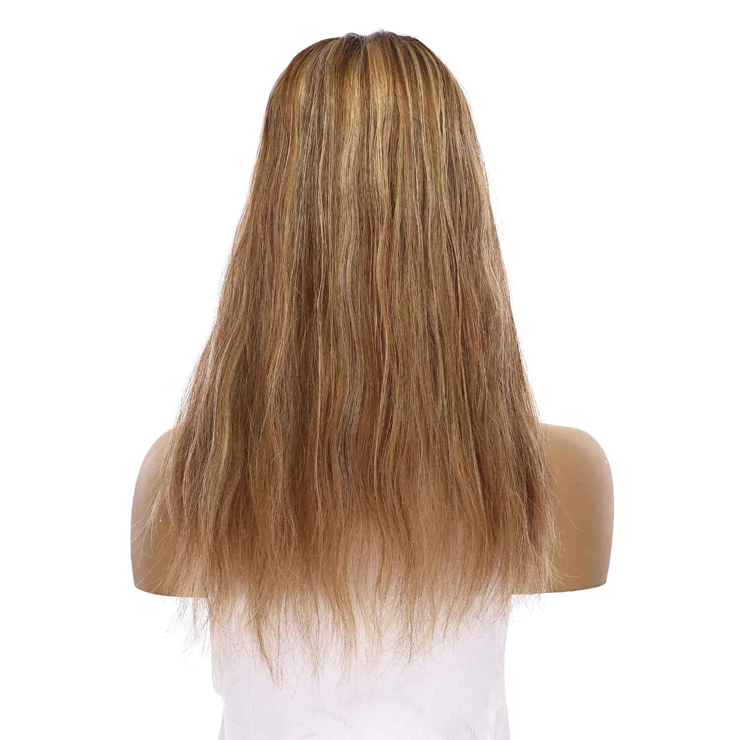 18" Topaz Lace Top Topper Medium Blonde w/ Highlights Slightly Wavy - Image 3