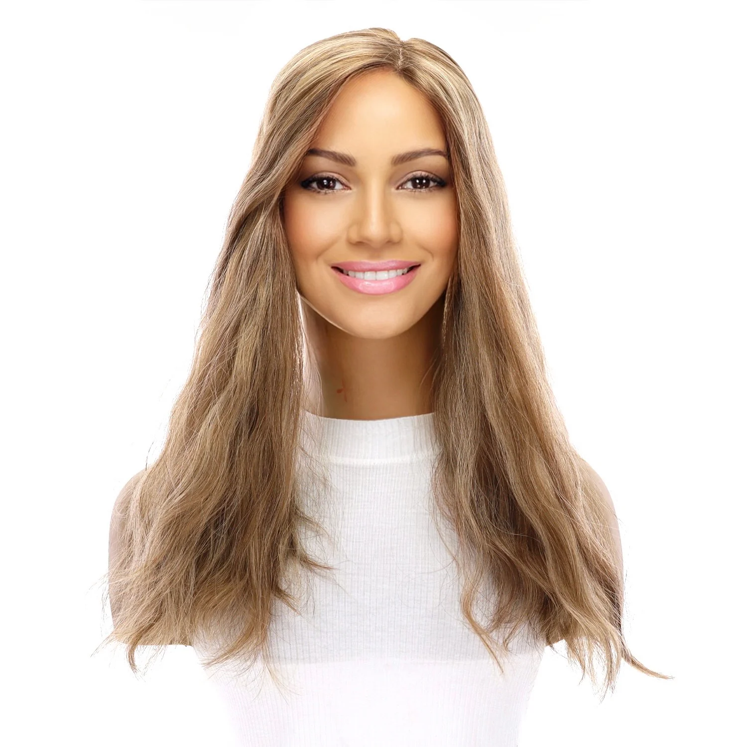 18" Topaz Lace Top Topper Medium Blonde Wavy - Image 2