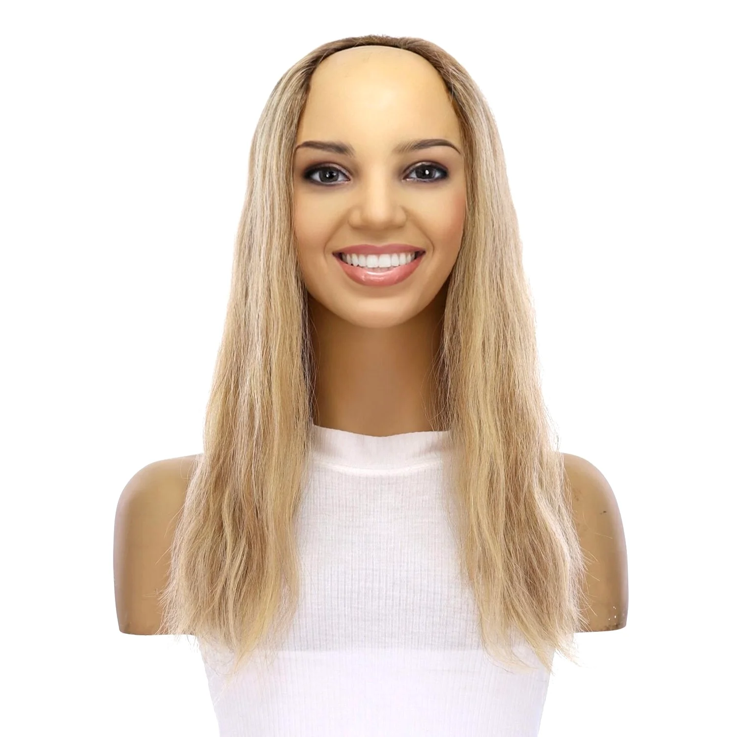 18" U-Shape Topper Ash Blonde Wavy - Image 2