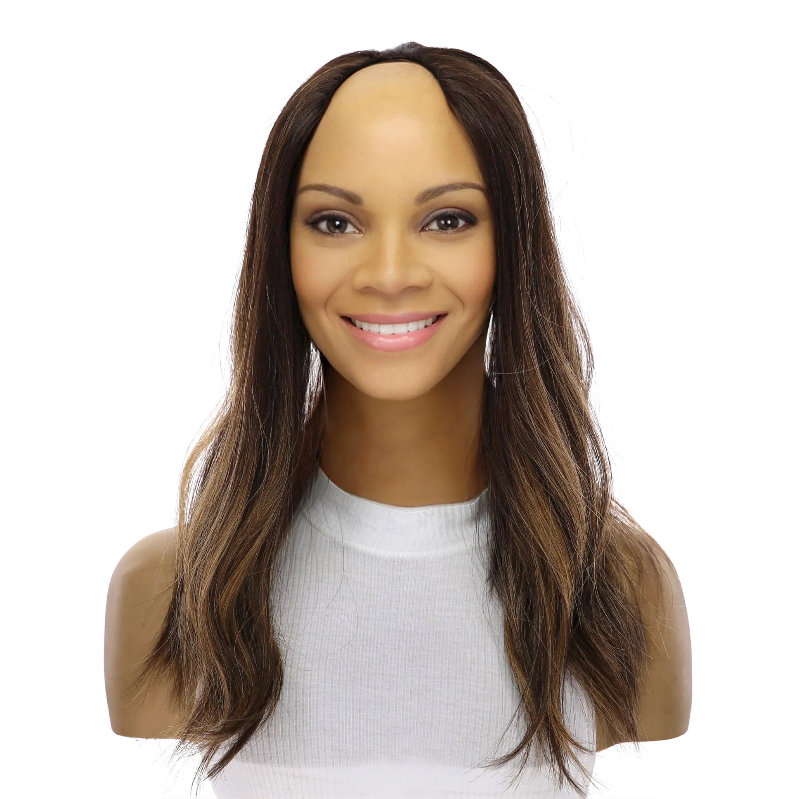 18" U-Shape Topper Dark Brown Balayage - Image 2