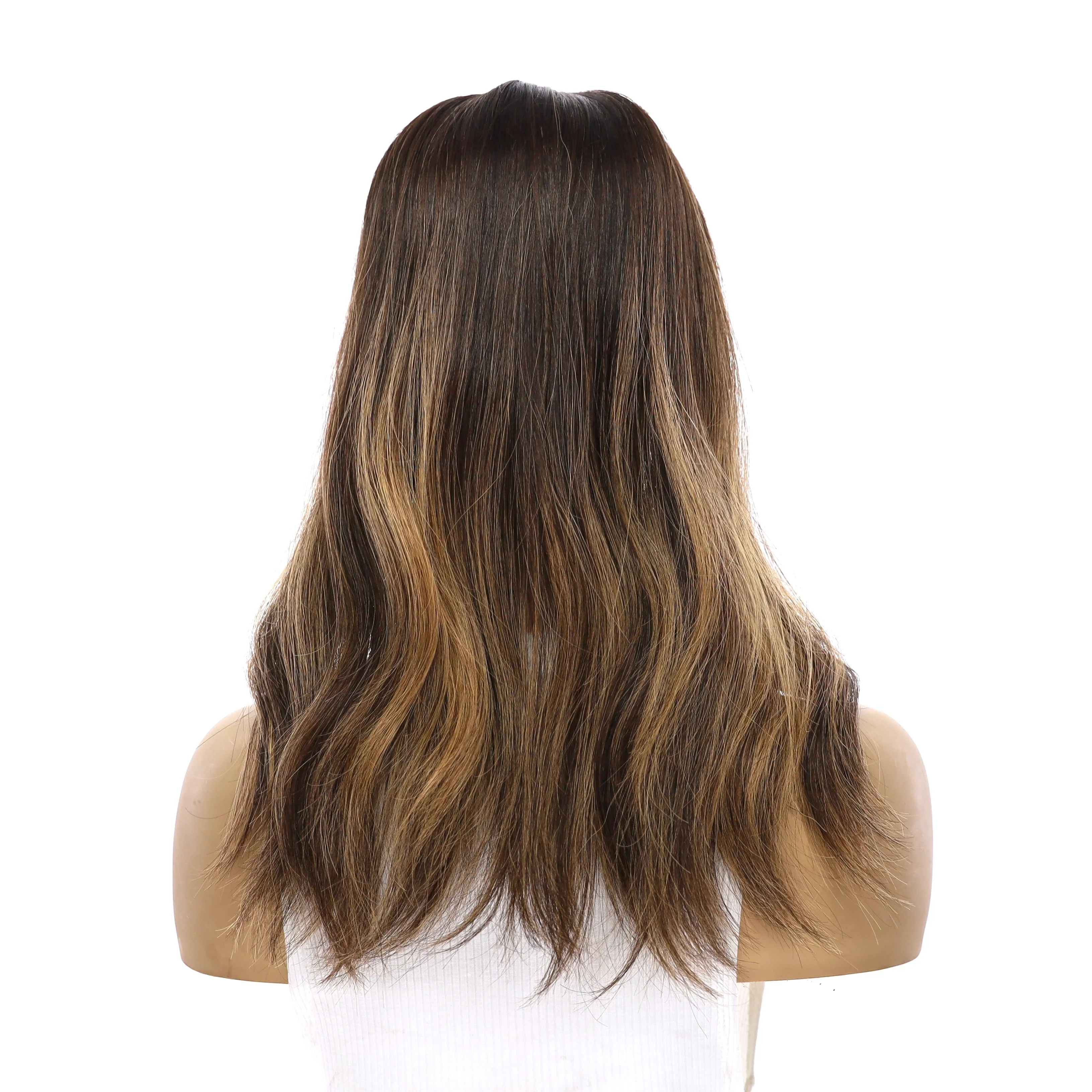 18" U-Shape Topper Dark Brown Balayage - Image 3