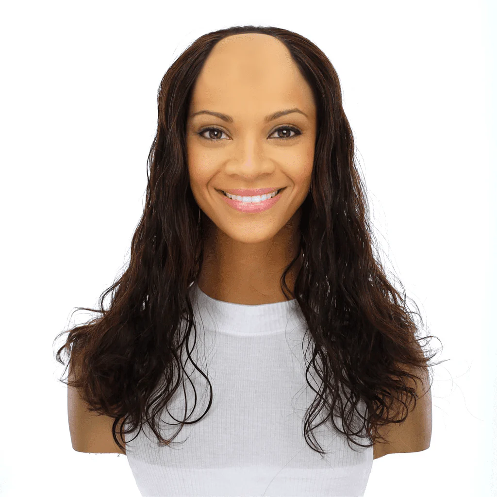 18" U-Shape Topper Dark Brown Wavy - Image 2
