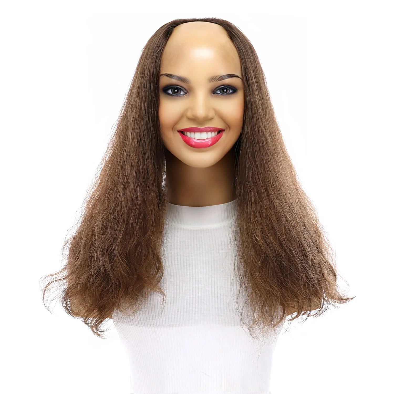 18" U-Shape Topper Medium Brown Babylight Wavy - Image 2