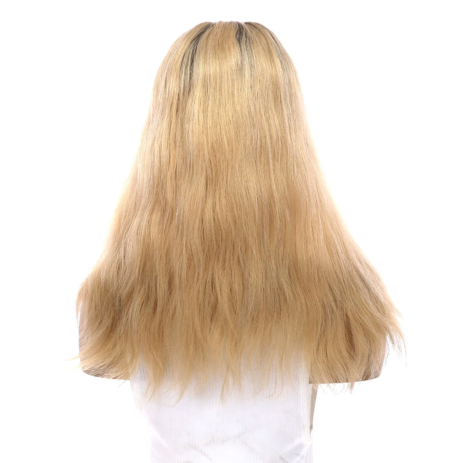 18" U-Shape Topper Beige Blonde Wavy - Image 3
