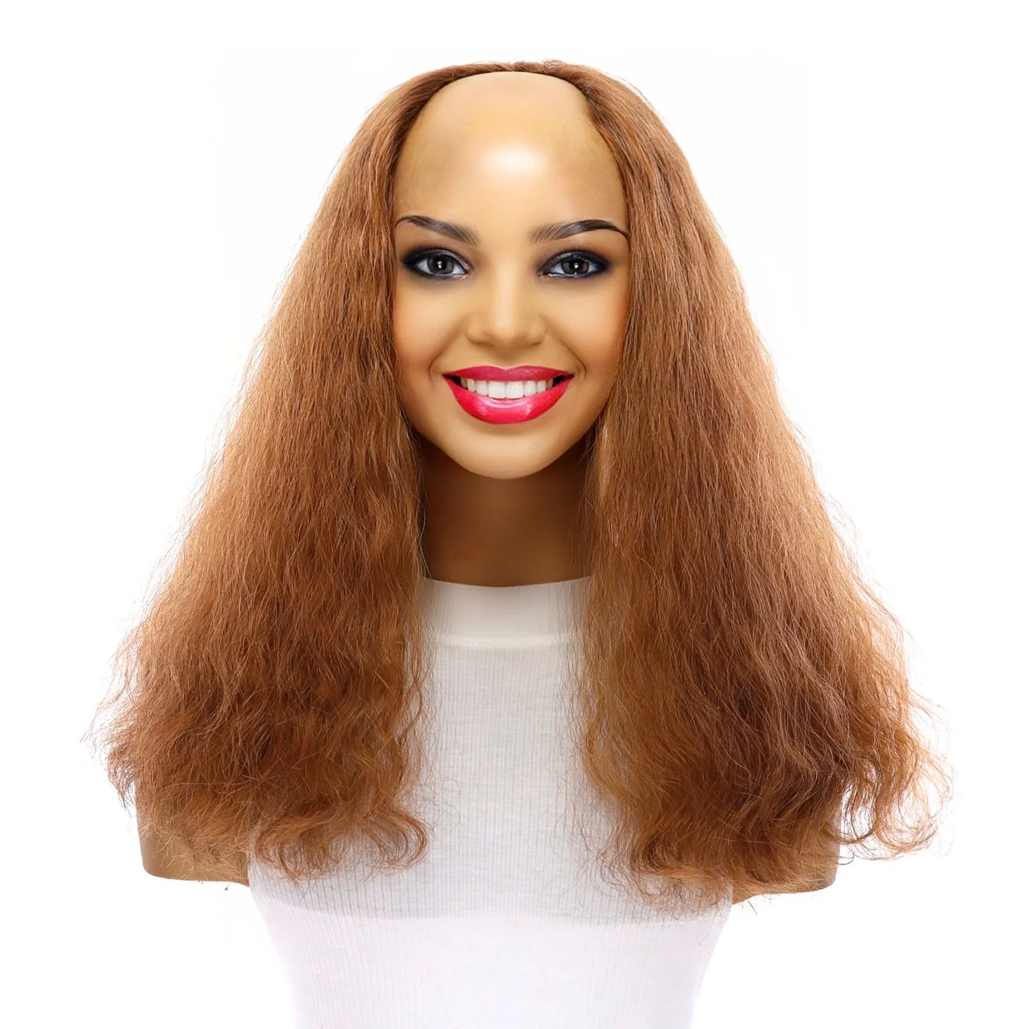 18" U-Shape Topper Strawberry Blonde Wavy - Image 2