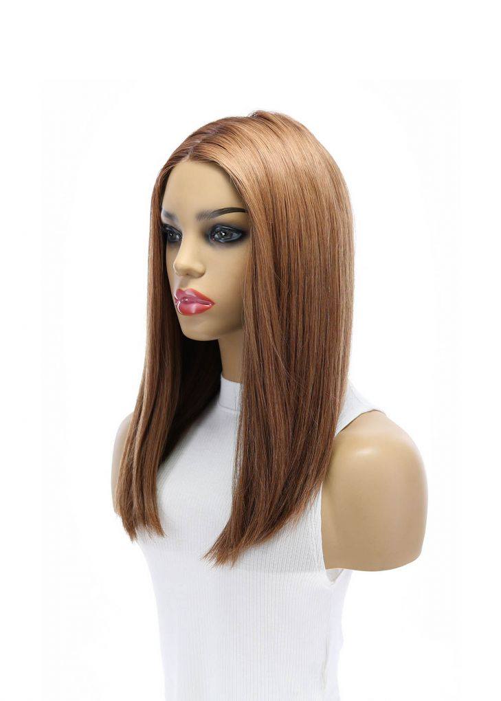 19" Nicole Silk Top Wig Strawberry Blonde w/ Rooting - Image 4