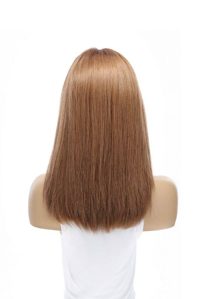19" Nicole Silk Top Wig Strawberry Blonde w/ Rooting - Image 5