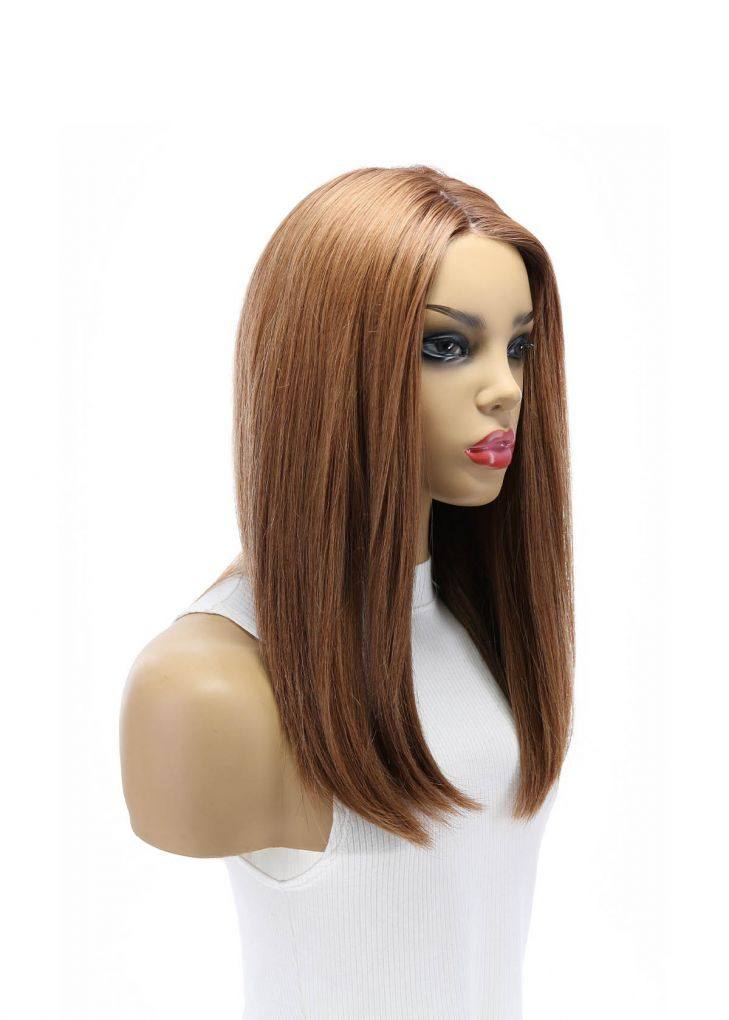 19" Nicole Silk Top Wig Strawberry Blonde w/ Rooting - Image 6