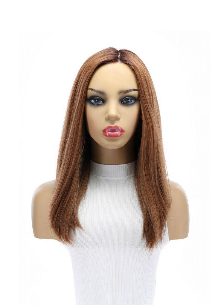 19" Nicole Silk Top Wig Copper w/ Partial Rooting - Image 2