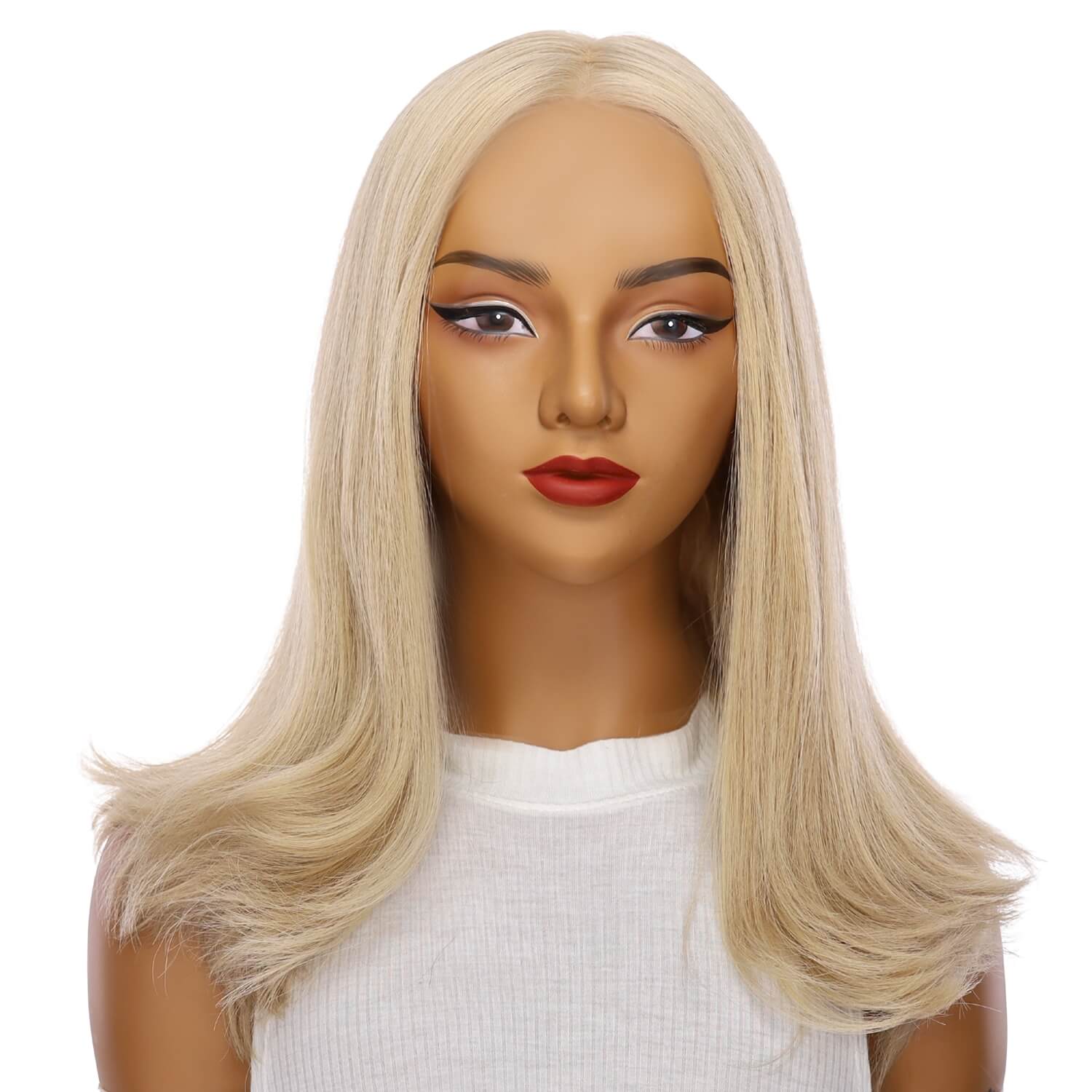 19" Nicole Silk Top Wig Beige Blonde w/ No Rooting - Image 2