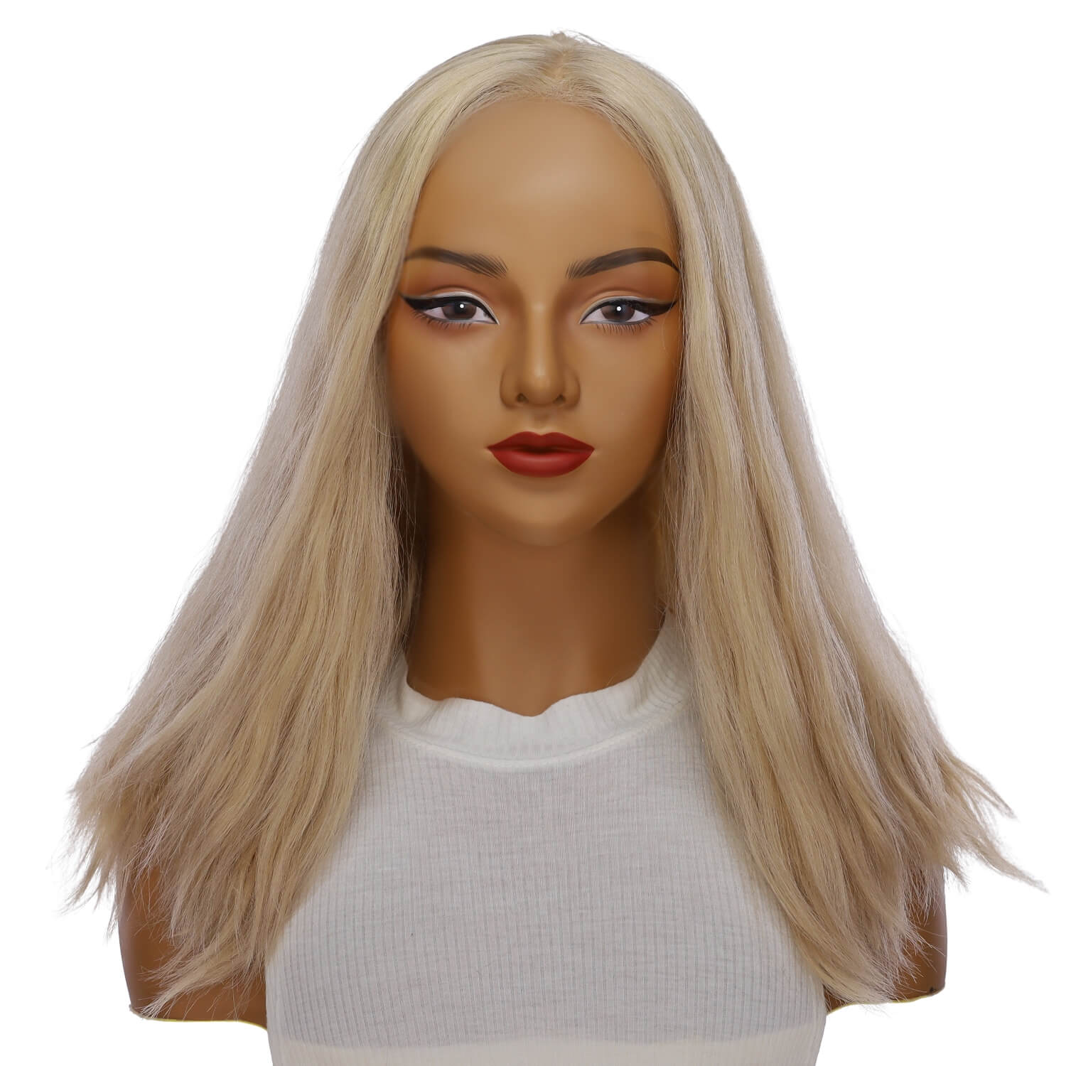 19" Nicole Silk Top Wig Beige Blonde w/ No Rooting Wavy - Image 2