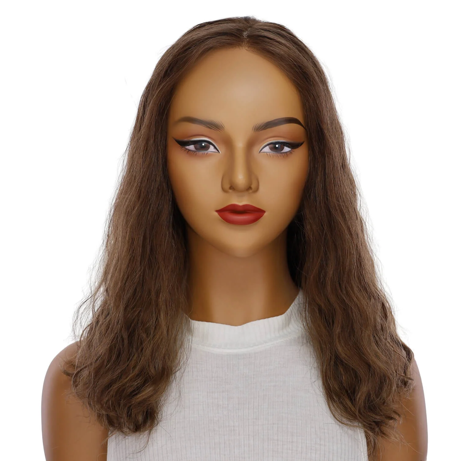 19" Nicole Silk Top Wig Medium Brown Babylight Wavy - Image 2
