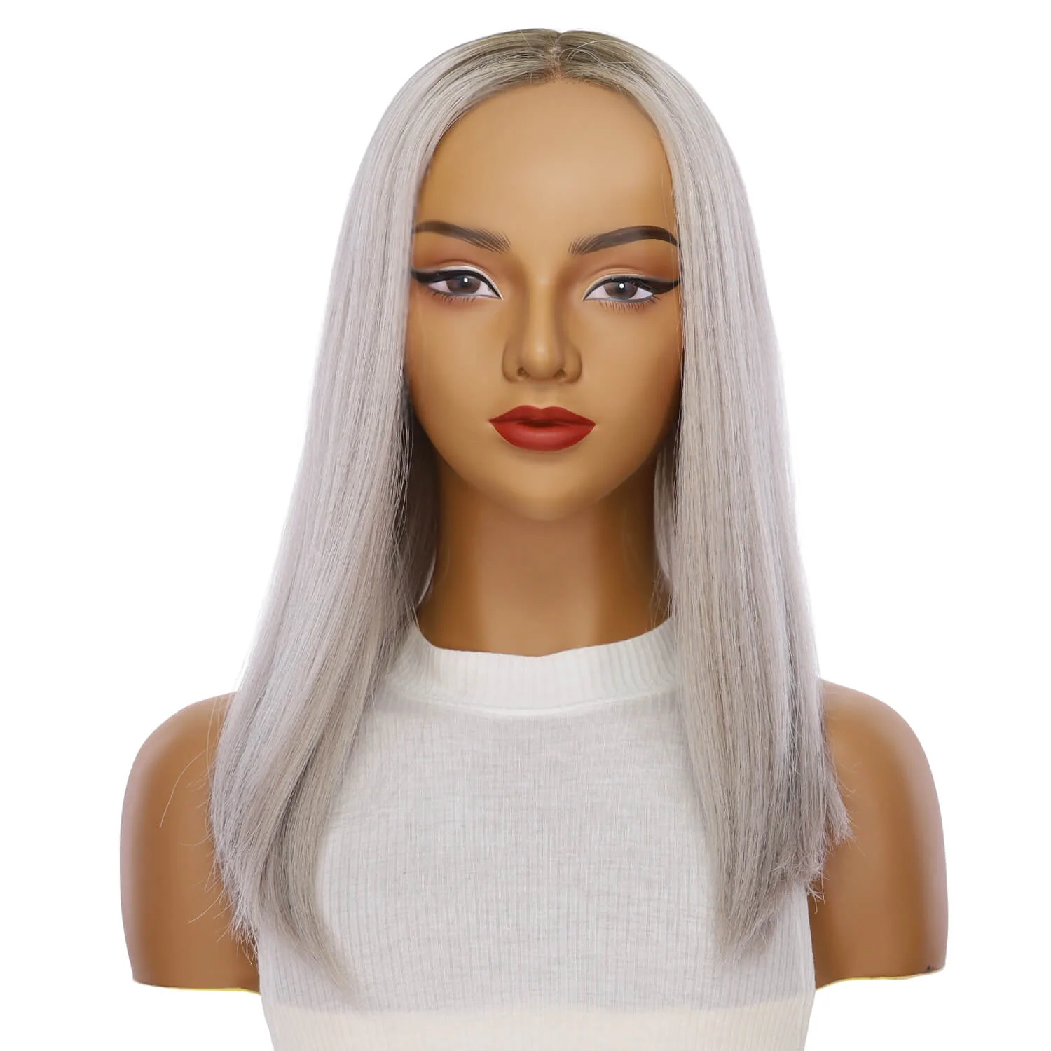 19" Nicole Silk Top Wig Silver Smoke - Image 2