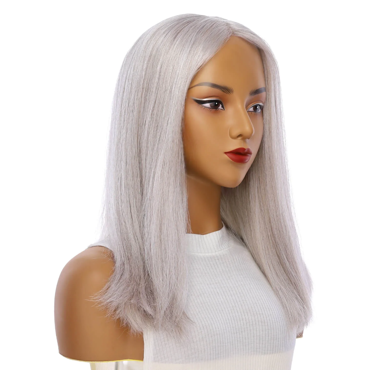 19" Nicole Silk Top Wig Snow Grey