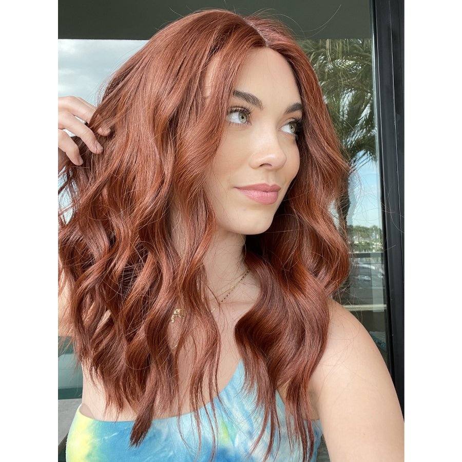 19" Nicole Silk Top Wig Ginger w/ Toning - Image 2