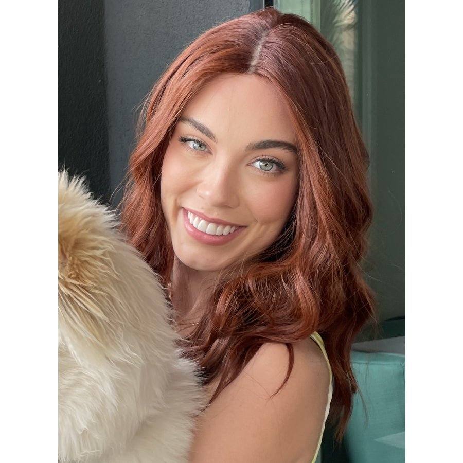 19" Nicole Silk Top Wig Ginger w/ Toning - Image 3